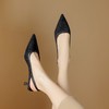 【预售5天】法式高跟单鞋，女鞋子新款布纹尖头气质简约黑色晚风凉鞋YS&5270 商品缩略图4