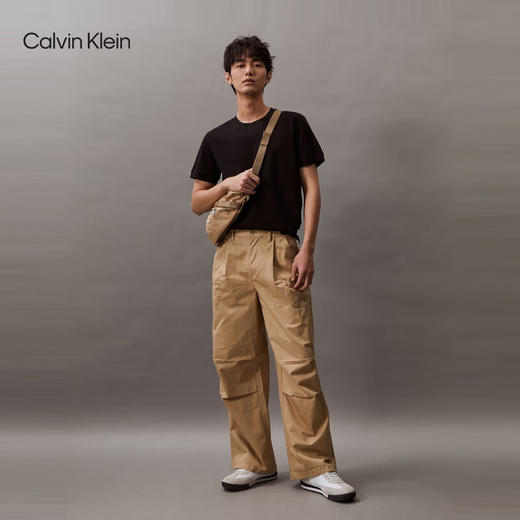 CKJ新款男士休闲简约印花丝光棉光滑短袖T恤J326336 商品图5