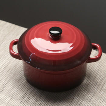 苏氏陶瓷创意双耳带盖汤盅炖罐汤煲盅陶瓷2个装红棕小汤盅350毫升 商品图5