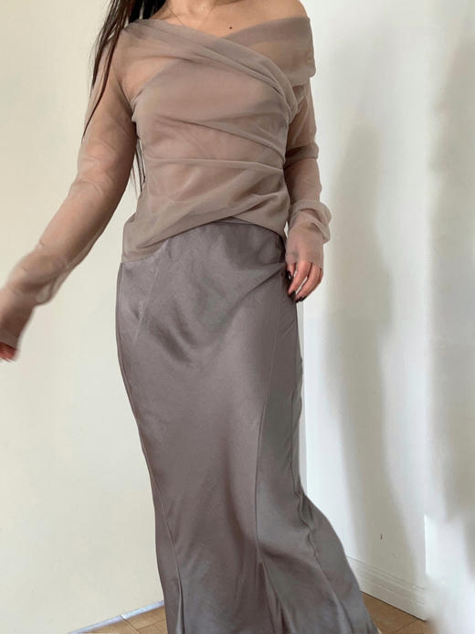 TU｜C04SS24-SK03 拼接鱼尾半裙 [ 灰 ] 商品图4