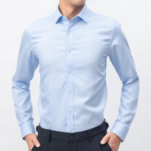 【实付满399送保温杯】【全棉成衣免烫衬衫】男士长袖衬衫 免烫正装衬衣 商品图3