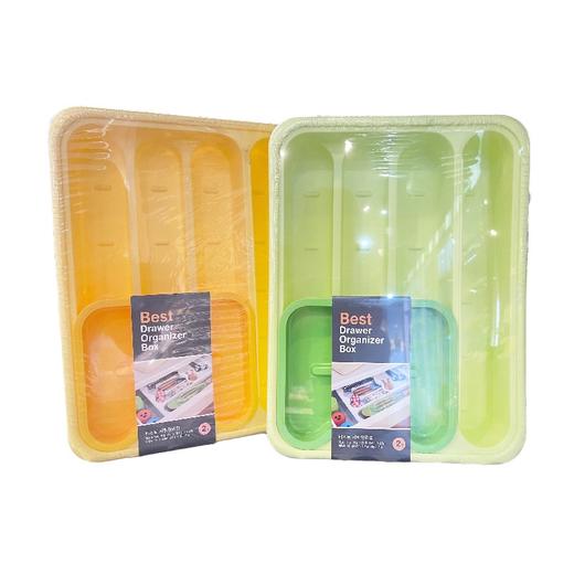 韩国  昌信多用途抽屉收纳盒 2号系列 抽屉分隔收纳盒塑料筷子勺子小盒子厨房桌面分格餐具整理盒 商品图0