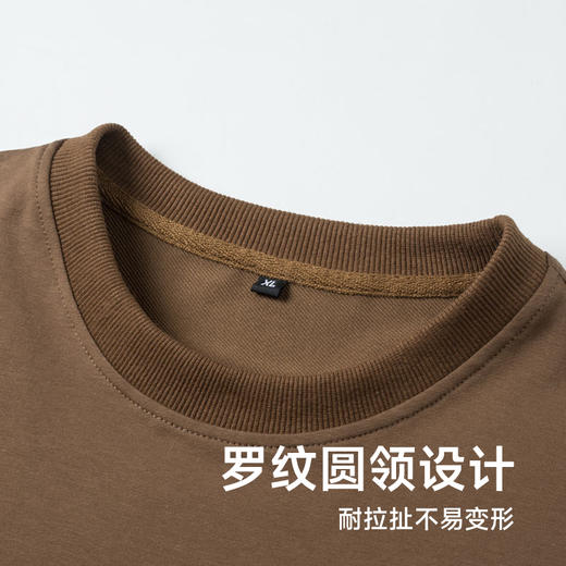 【新款DSK】大依优型大码净版纯色长袖卫衣加肥加大肥佬休闲宽松透气上衣打底男士胖子 商品图3