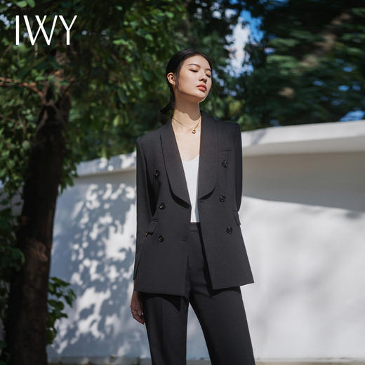 IWY/黑色西装套装女早春ol白领绑带职业装公务员面试正式场合正装C14106+P34106 商品图1