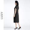 LIZZY 简约新中式国风V领廓版型连肩袖A摆醋酸连衣裙7606 商品缩略图3