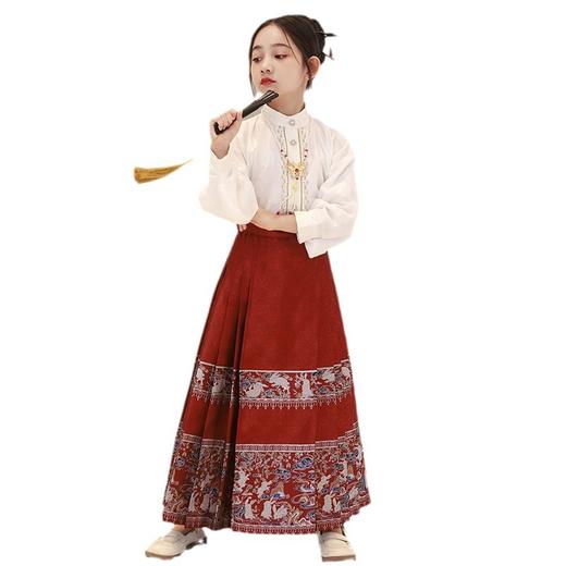 女童春秋新中式马面裙汉服套装XN2663 商品图4