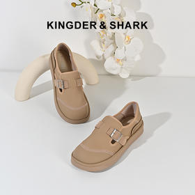 2024经典鲨春季女鞋新款时髦牛皮革两穿舒适勃肯鞋KW172-D17061