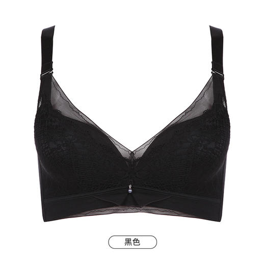 都市丽人舒软挺塑轻塑调整型内衣女蕾丝塑身A杯3/4杯薄款文胸树脂胶圈三排扣LJ44B8 商品图12