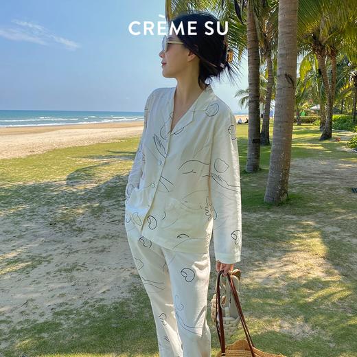 CremeSu 春夏C系列舒适棉麻抽象印花女家居服睡衣【该商品不支持用券】 商品图2