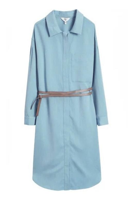 LILY 宽松廓形感腰带衬衫式连衣裙 10452 商品图3