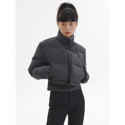 灰白两面一衣四穿短款保暖羽绒服可拆卸袖 商品图0