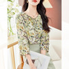 TC19128 真丝衫女2024春秋新款时尚洋气宽松显瘦长袖打底衫桑蚕丝碎花上衣 商品缩略图2