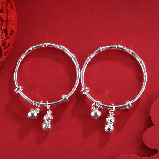 子佩集S999银【竹护一生】童镯【YHSZ117】2403 商品图4