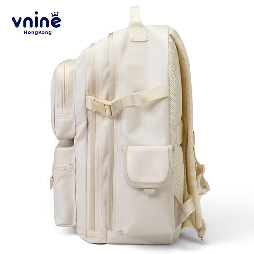 第九城VD233906 高中生大学生书包女生初中生多功能双肩包背包出差旅行包15.6英寸电脑包男 卡其色 商品图1