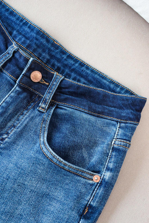 中式提花翻边牛仔裤 商品图6