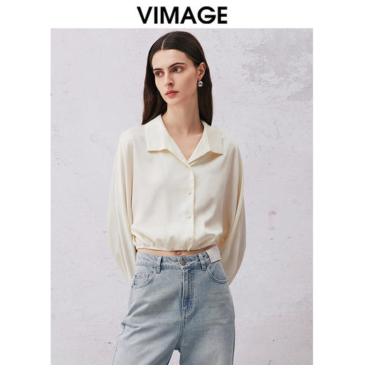 VIMAGE纬漫纪春季新款收腰显瘦女短衬衫V2109709 商品图2