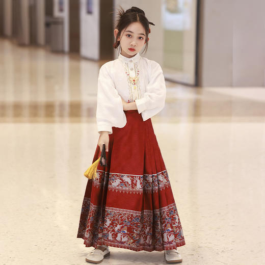 女童春秋新中式马面裙汉服套装XN2663 商品图1