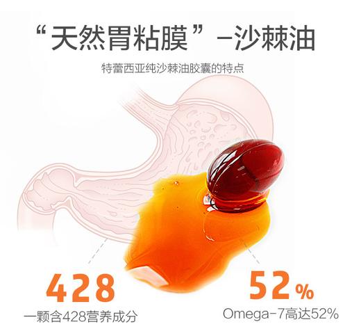 孩子调理脾胃选它！捷克Hildegard Medizin纯沙棘油胶囊 调脾胃/修腹黏膜/胃焱/高免疫 适合3岁以上孩子和成人 孕哺期可服用 60粒 商品图3