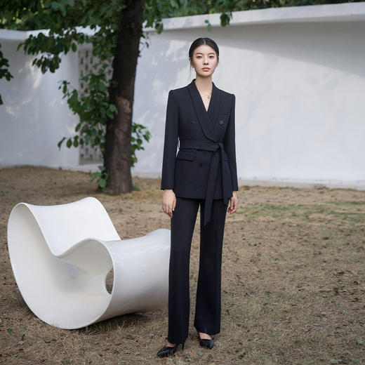 IWY/黑色西装套装女早春ol白领绑带职业装公务员面试正式场合正装C14106+P34106 商品图3