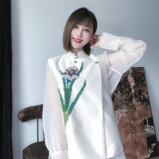 PIANAI冷小姐#郁金香绣珠背心新新中式马甲 商品图3
