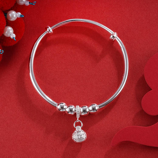 子佩集S990银【见花纳福】童镯【TZ000681-1】2403 商品图2
