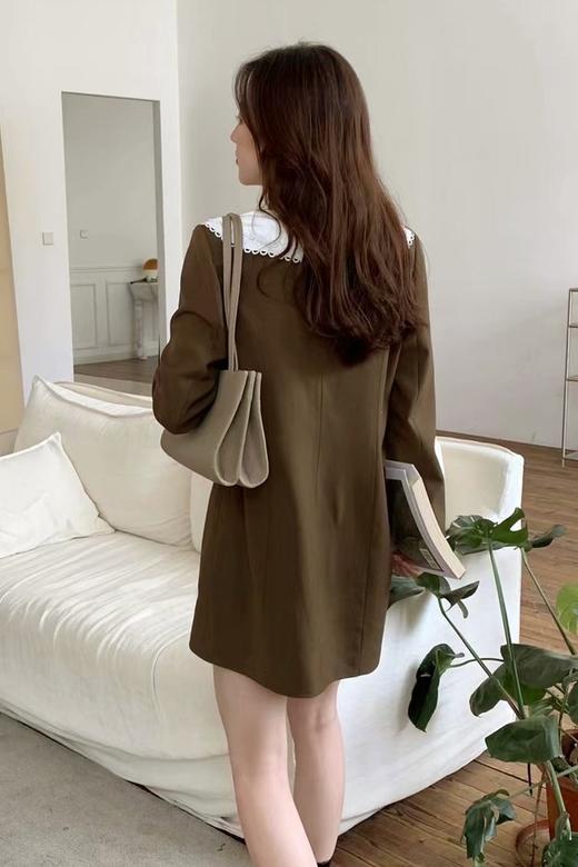 Stay2Weeks 咖啡撞色彼得潘领连衣裙 14533 商品图3