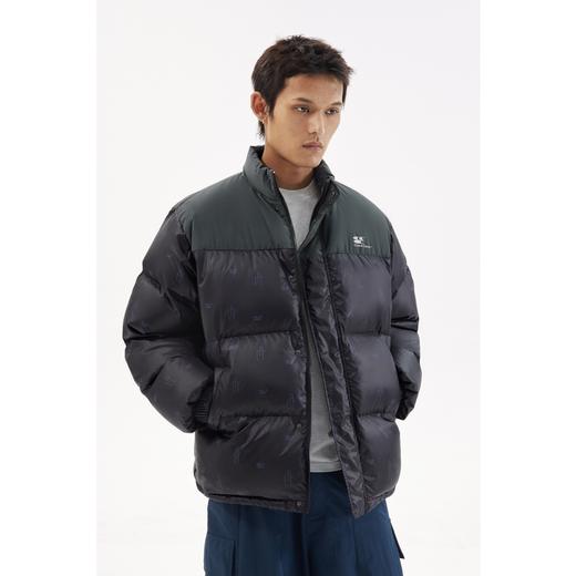 老花拼接撞色立领羽绒服面包服保暖百搭男女同款 商品图2