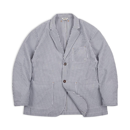 【立体3D肌理 轻量透气】泡泡纱条纹西装外套 商品图6