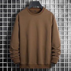 【新款DSK】大依优型大码净版纯色长袖卫衣加肥加大肥佬休闲宽松透气上衣打底男士胖子