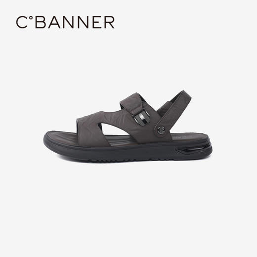 千百度男士沙滩户外凉鞋年夏季商场同款真皮拖鞋休闲凉鞋A24312607 商品图1