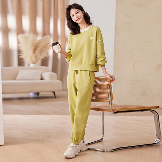 春季新款，刺绣圆领卫衣套装女潮流宽松休闲时尚两件套HR-MYIE2880 商品图3