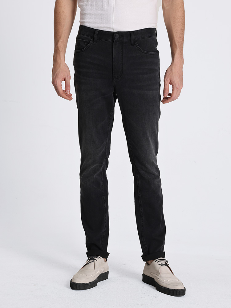 callisto黑色棉混纺牛仔裤 STJPW013T