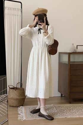 L.Fleuri 法式蕾丝蝴蝶结连衣裙 17414