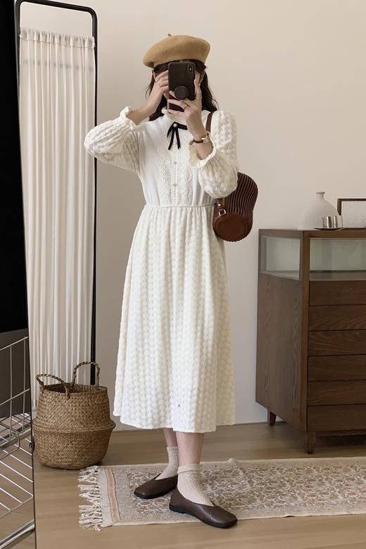 L.Fleuri 法式蕾丝蝴蝶结连衣裙 17414 商品图0