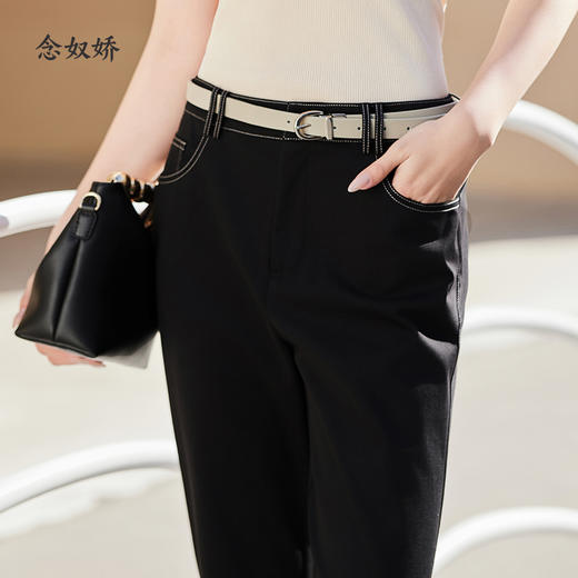 【商场同款】CNT4358 好版型的裤子上身舒适得体，修饰腿型大气有型，细腻的肤感让您在职场中更加从容自如 明线小黑裤 商品图10