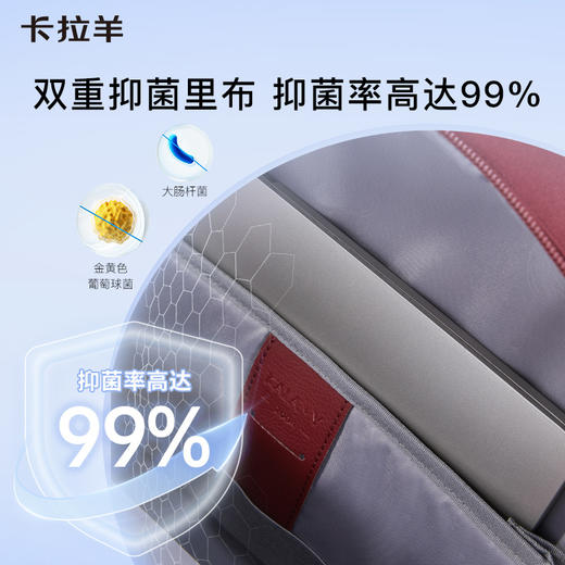 卡拉羊24L中学生防下坠减负气囊缓震轻奢剑桥书包 莱茵河CX5184 商品图5