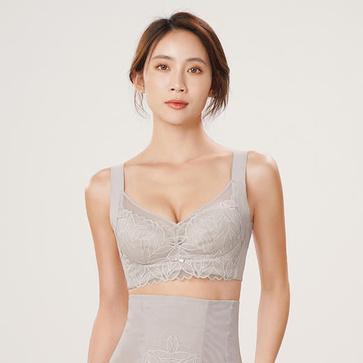 都市丽人美体纤塑中塑调整型内衣女蕾丝塑身B杯3/4杯薄款文胸软钢圈四排扣LJ42A6 商品图1