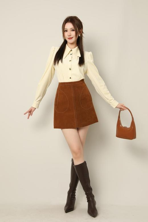 Le Malene 设计感灯芯绒复古翻领上衣 17509 商品图4