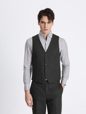 callisto绿色绵羊毛混纺马夹 ATBWV023C