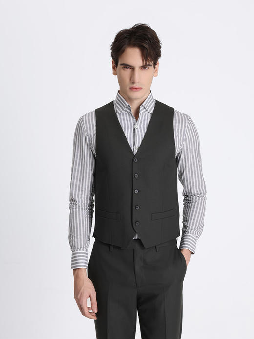 callisto绿色绵羊毛混纺马夹 ATBWV023C 商品图0