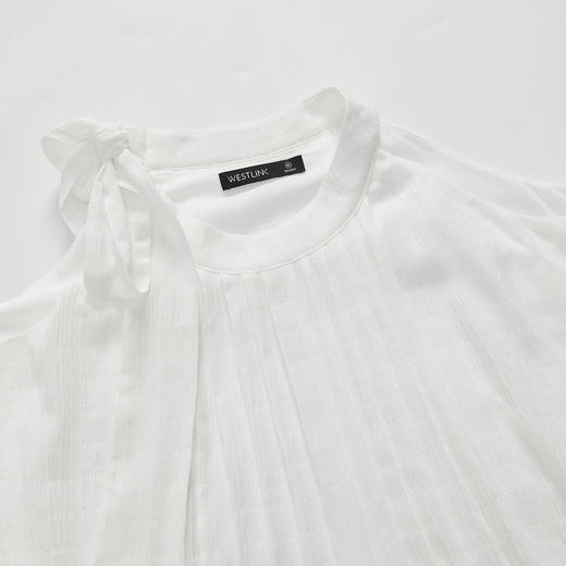 西遇法式挂脖白衬衫女新款高级感小众露肩宽松长袖上衣10031953 商品图5