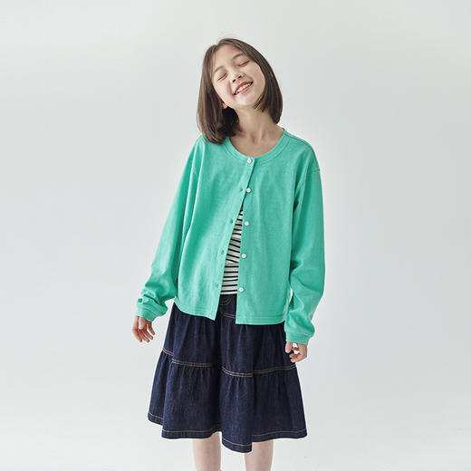棵初夏季新品儿童轻薄肌理感针织开衫亲子款甜美纯色空调衫 商品图1