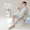 【抗菌新疆棉】自然醒甜蜜周末棉质条纹夏季睡衣情侣A类纯棉家居服男女士凉感短袖开衫款套装JLM 商品缩略图9
