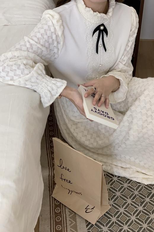 L.Fleuri 法式蕾丝蝴蝶结连衣裙 17414 商品图5