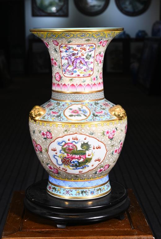 描金珐琅彩麒麟花觚 商品图0