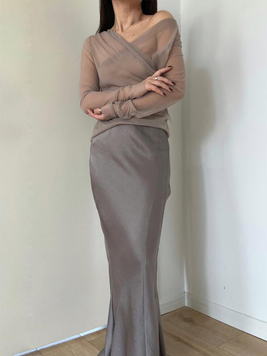 TU｜C04SS24-SK03 拼接鱼尾半裙 [ 灰 ] 商品图0