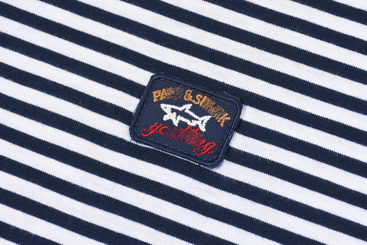 鲨鱼 简约刺绣小方标 条纹纯棉短袖POLO衫 PSS160 商品图7