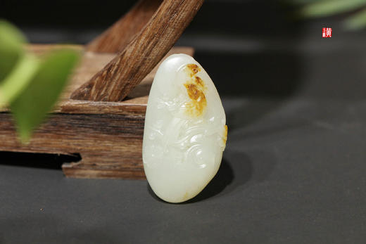 和田羊脂白玉籽料【喜上枝头】 配精美挂绳 赠证书:SM2308120244 商品图0