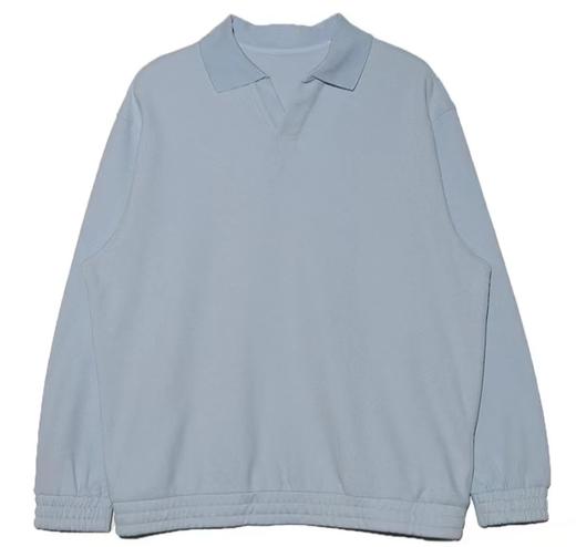 2416810翻领纯色潮牌卫衣春秋长袖时尚百搭宽松套头秋季男女同款 商品图4