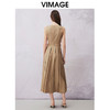 VIMAGE纬漫纪夏季新款时尚无袖百搭显瘦露腰百褶连衣裙V2107738 商品缩略图3